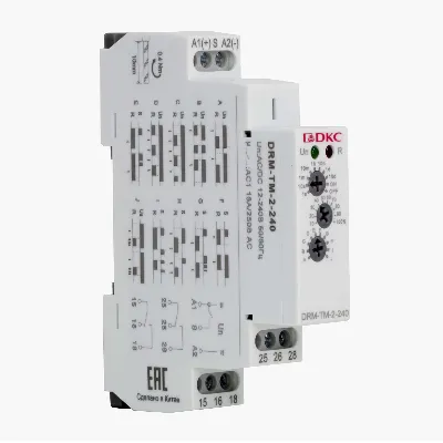 Реле времени многофункциональное, конфигурация контакта 2CO, AC/DC 12-240В