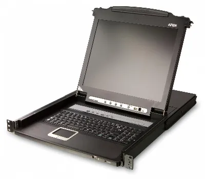 8-портовый KVM-переключатель с ЖК дисплеем Slideaway/SINGLE RAIL 8P PS/2-USB LCDKVMP 17INCH