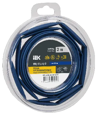 Трубка термоусадочная ТТУ нг-LS 4/2 синяя (2м/упак) IEK