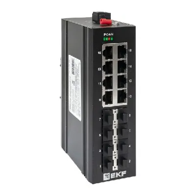Коммутатор промышленный неуправляемый U-8GX/SFP-8GT, 8 портов 1000Base-X SFP, 8 портов 10/100/1000Base-T(X) RJ45, монтаж на динрейку TSX EKF