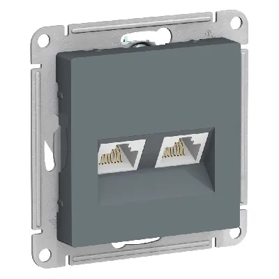 Розетка ATLASDESIGN двойная компьютерная RJ45+RJ45 категория 5E механизм грифель