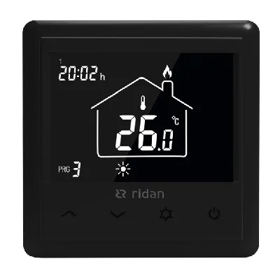 Термостат комнатный программируемый электронный WT RB 230V встраиваемый черный