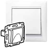 VALENA Розетка с заземлением с крышкой в рамку белая