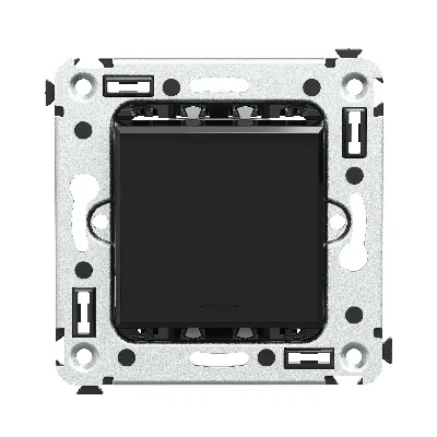 Выключатель одноклавишный, в стену, ''Черный квадрат''