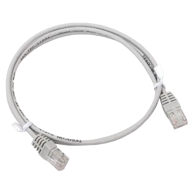 Патч-корд TERACOM Cat.5E (1Гбит/с) неэкранированный UTP оболочка PVC серый (1м)