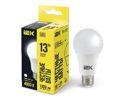 Лампа светодиодная LED 13вт Е27 белый ECO