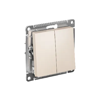 Выключатель двухклавишный ATLASDESIGN схема 5 10АХ механизм бежевый