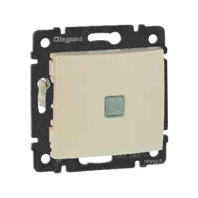 VALENA Переключатель одноклавишный с подсветкой в рамку слоновая кость