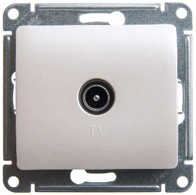 GLOSSA Розетка телевизионная TV одиночная 1DB перламутр в рамку