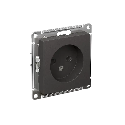 ATLASDESIGN РОЗЕТКА без заземления без шторок, 16А, механизм, БАЗАЛЬТ