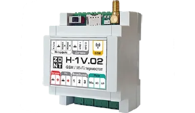 Контроллер ZONT H-1V.02 отопительный GSM / Wi-Fi на стену и DIN-рейку
