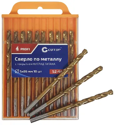 Сверло по металлу Cutop Profi с титановым покрытием, 4.2х75 мм (10 шт)