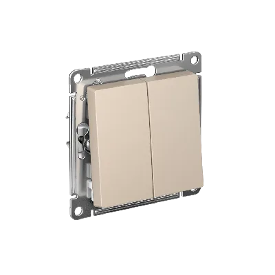 ATLASDESIGN 2-клавишный переключатель, перекрестный, 2 x сх. 7, 10АХ, механизм, ПЕСОЧНЫЙ