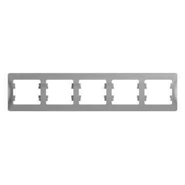 GLOSSA Рамка горизонтальная 5 постов алюминий