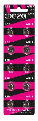 Элемент питания AG13  ФАZА LR 44 BL-10