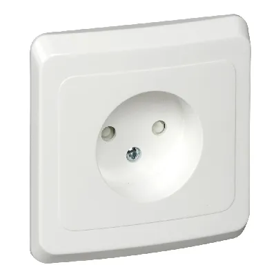 ЭТЮД Розетка скрытая без заземления со шторками белая