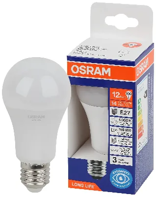 Лампа светодиодная LED 12Вт Е27 4000К 1055Лм груша 220В (замена 100Вт) OSRAM