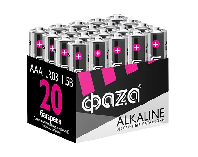 Элементы питания алкалиновые LR03  (AAA) ФАZА Alkaline (20 шт. в упаковке)