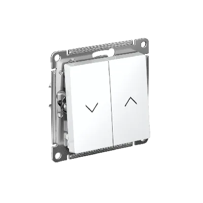 ATLASDESIGN 2-клавишный ВЫКЛЮЧАТЕЛЬ ЖАЛЮЗИ, 10А, мех., БЕЛЫЙ