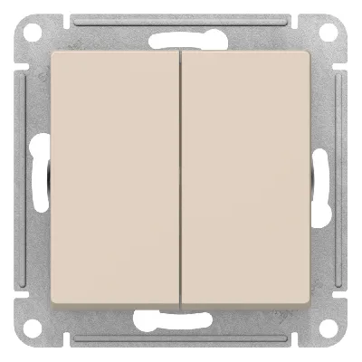 ATLASDESIGN 2-клавишный переключатель, перекрестный, 2 x сх. 7, 10АХ, механизм, БЕЖЕВЫЙ