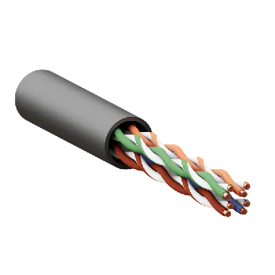 Кабель витая пара TERACOM Cat.5E U/UTP 4 пары solid внешний оболочка LDPE цвет черный (упак. 305м)