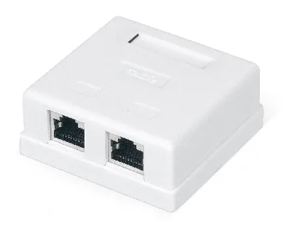 Розетка компьютерная RJ-45 категория 5e экранированная двойная внешняя Dual IDC цвет белый WRline