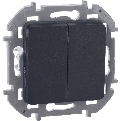 Выключатель двухклавишный INSPIRIA 10 AX 250 В~ антрацит