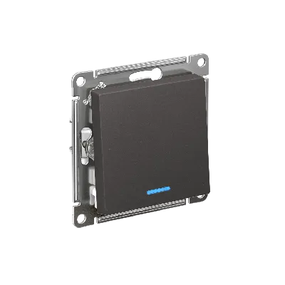 ATLASDESIGN 1-клавишный ВЫКЛЮЧАТЕЛЬ с подсветкой, сх.1а, 10АХ, механизм, БАЗАЛЬТ