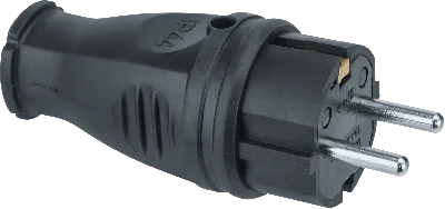 Вилка Navigator 61 368 NCA-PLR02-16A-E-IP44-BL прямая с заземлением каучук черная