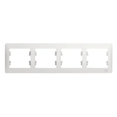 GLOSSA Рамка горизонтальная 4 поста белая