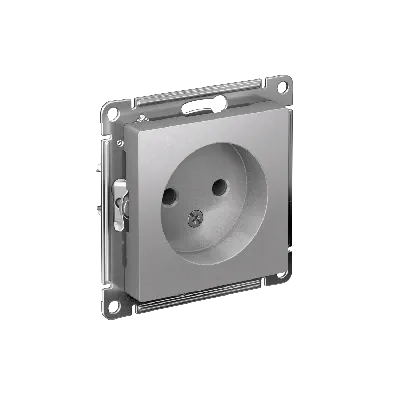 Розетка ATLASDESIGN без заземления 16А механизм алюминий