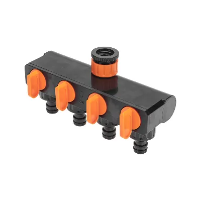 Разветвитель для шланга на 4 канала 1/2, 3/4 Четыре сезона