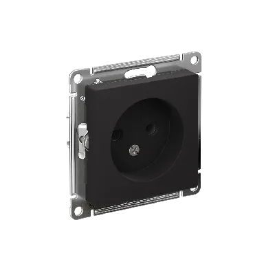 Розетка ATLASDESIGN без заземления 16А механизм карбон