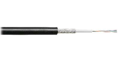 Кабель волоконно-оптический, 4 волокна, SM 9/125 G.657.A1, внешний, со стальными проволоками, 7кН,PE, черный