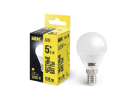 Лампа светодиодная LED 5вт E14 тепло-белый матовый шар ECO