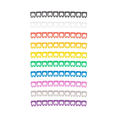 Кабельный маркер (клипса),  4...6 мм, цифры 0-9, 10 цветов, блистер (MR-55), REXANT