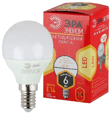 Лампа светодиодная RED LINE LED P45-6W-827-E14 R Е14 / E14 6 Вт теплый белый свет
