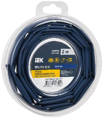 Трубка термоусадочная ТТУ нг-LS 6/3 синяя (2м/упак) IEK