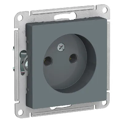 Розетка ATLASDESIGN без заземления 16А механизм грифель