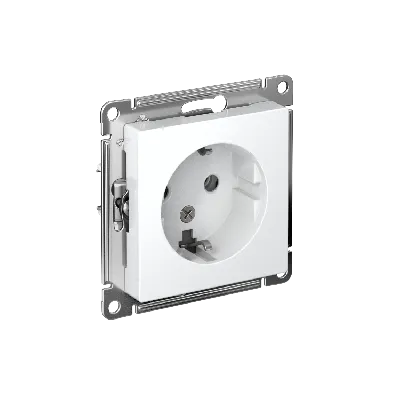 Розетка ATLASDESIGN с заземлением 16А механизм белый