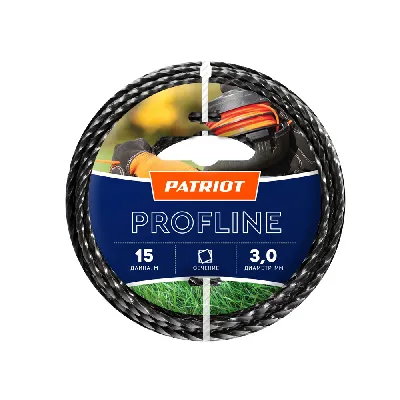 Леска  Profline D 3,0 мм L 15 м (скрученный квадрат, черный) 300-15-5 на пластиковой обойме