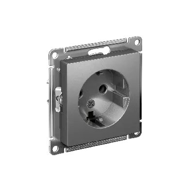 Розетка ATLASDESIGN с заземлением 16А механизм сталь