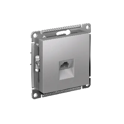 Розетка ATLASDESIGN телефонная RJ11 механизм алюминий