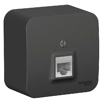 Розетка BLANCA наружная компьютерная RJ45, кат.5e, с изолирующей пластиной, антрацит