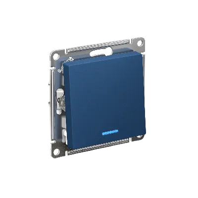 ATLASDESIGN выключатель одноклавишный с подсветкой, сх.1а, 10АХ, механизм, АКВАМАРИН