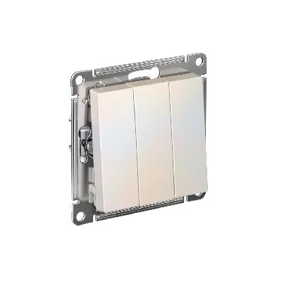 Выключатель трехклавишный ATLASDESIGN схема 1+1+1 10АХ механизм жемчуг