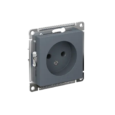 Розетка ATLASDESIGN без заземления 16А механизм грифель