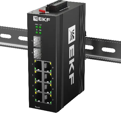 Коммутатор промышленный управляемый уровня L2 TSX-ML2-2GX/SFP-8GT, 2 порта 1000Base-X SFP, 8 портов 10/100/1000Base-T(X) RJ45, монтаж на динрейку TSX EKF