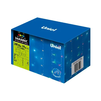 Занавес светодиодный с эффектом мерцания ULD-C3020-240/TTK MULTI IP44 3х2м Соединяемый 240 светодиодов Разноцветный свет Провод прозрачный