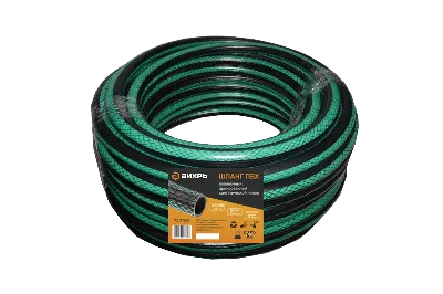Шланг поливочный ПВХ трехслойный армированный 3/4 15м зеленый